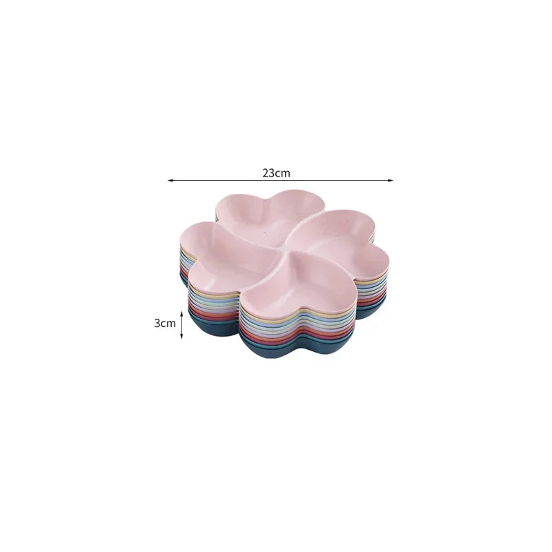 plateau compartiments fruits secs collations bonbons desserts rose bleu vert moderne minimaliste