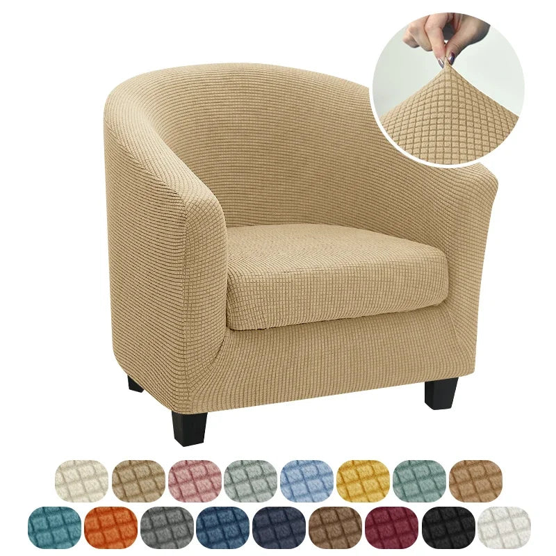 housse fauteuil moderne gris rose carreaux polyestère lavable printemps été salon
