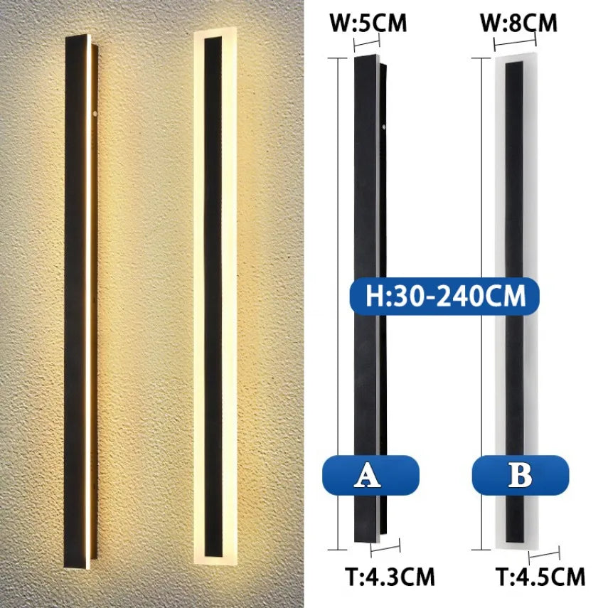 lampe murale extérieure moderne ip65 led ac85265v noir blanc 200082000lm