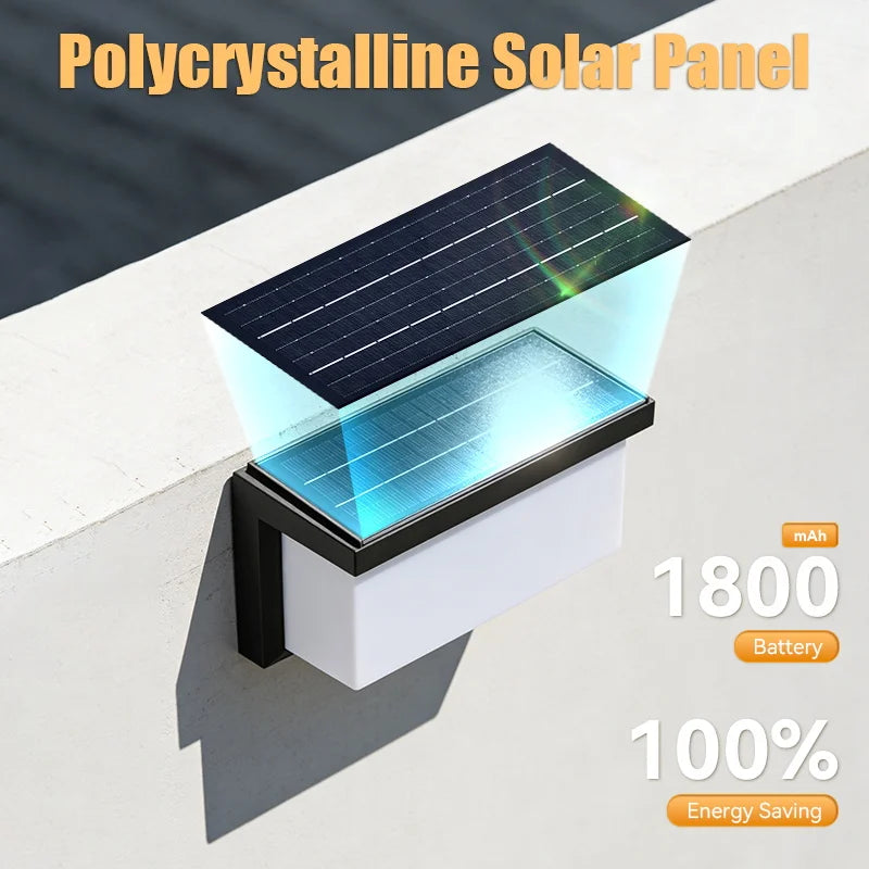 lampe murale solaire led extérieure étanche blanc noir controle distant panneau solaire moderne