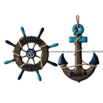 décoration murale marin volant bateau ancre bois couleurs bleues coquillages étoiles mer