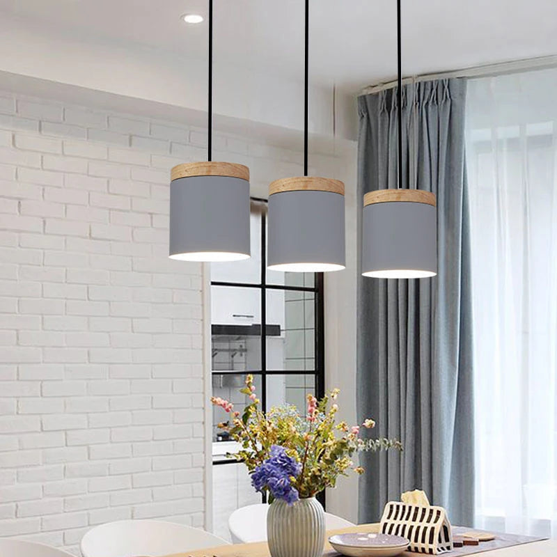 suspension lumineuse moderne minimaliste noir gris blanc matériaux aluminium éclairage led pendentif restaurant cuisine