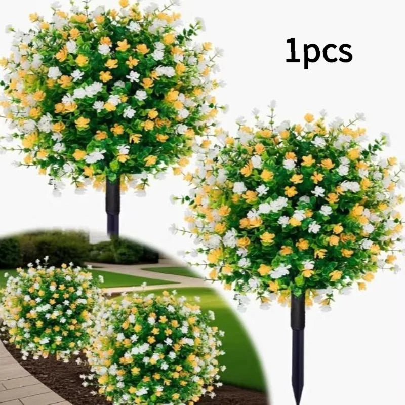 décoration intérieure pot fleurs artificielles rouges blanches feuilles vertes moderne