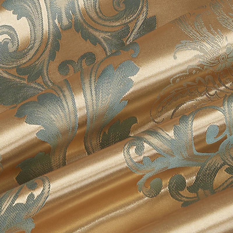 Housse de couette satin luxe 220x240 bleu dépliée