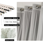 Rideau occultant double couche blanc personnalisable pour chambre
