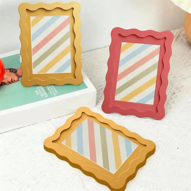 cadres photo ondulés rouge doré modernes 4x6 pouces bord lisse décoration maison