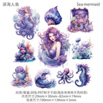 autocollants sirènes mer bateau corail bijoux bleu vert rose blanc transparents illustratifs 20pcs