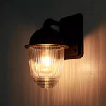 lampe murale transparente noir classique éclairage extérieur verre trempé rayures verticales électronique led vis