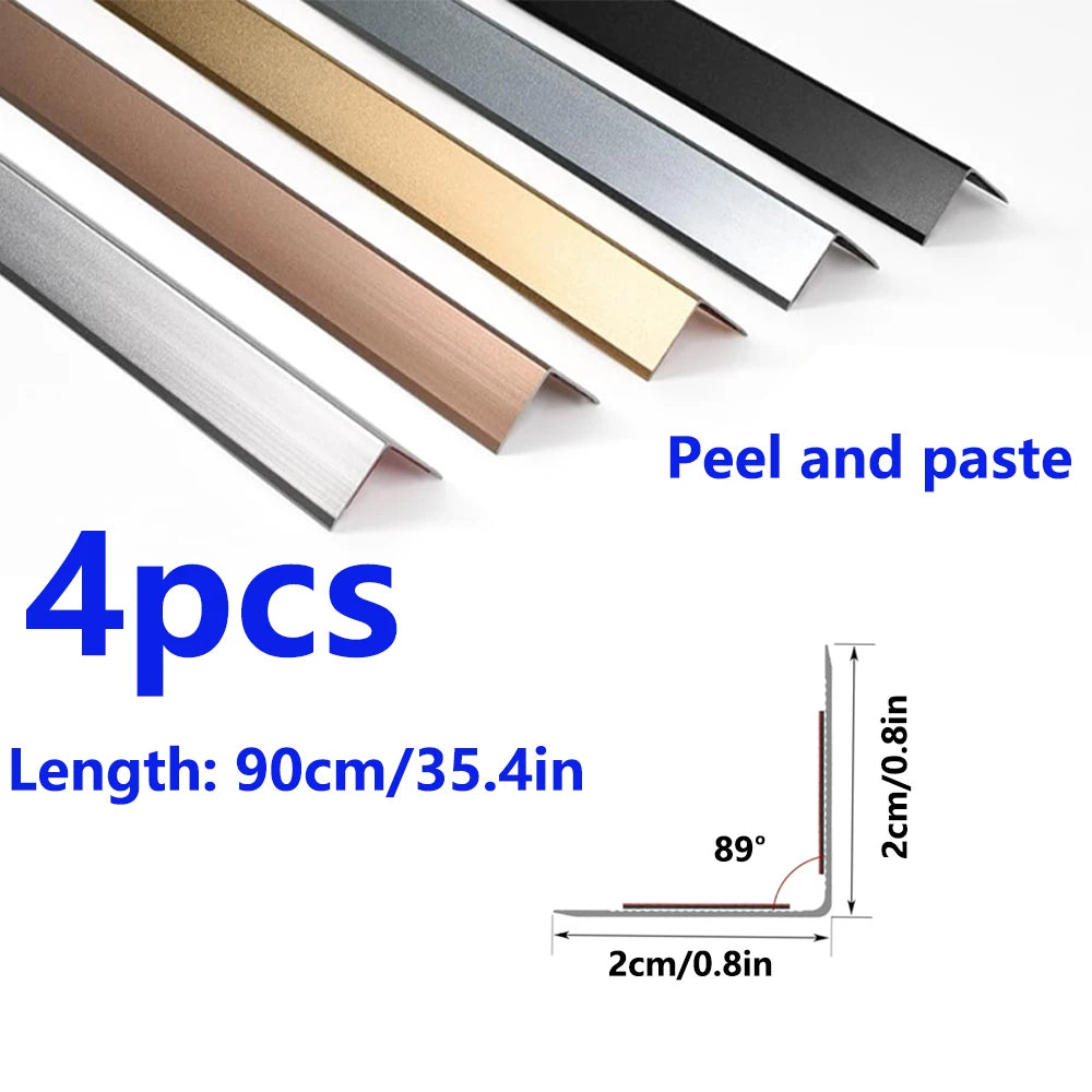 protections angle decoratives metallique brossee opalescente moderne noir argenté rose doré 90cm adhésives 4pièces