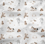 drap housse lit bébé coton motif oiseau étoile enfant chambre moderne blanc jaune gris