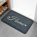 tapis d'entrée gris moderne antidérapant imperméable lettres stylisées coeur doré 60x40cm salon bain