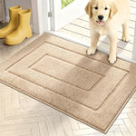 tapis bain antidérapant polyester durable moderne gris clair géométrique absorbant entrée salle bain