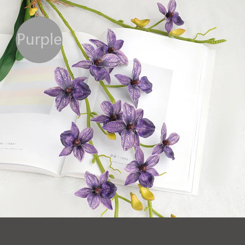 Bouquet artificiel moderne fleurs simples feuilles vertes blanc violet rose rouge vert intérieur