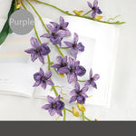 Bouquet artificiel moderne fleurs simples feuilles vertes blanc violet rose rouge vert intérieur