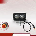 lampe travail moderne robuste noire lentilles jaunes vis fixation câble connecteur orange