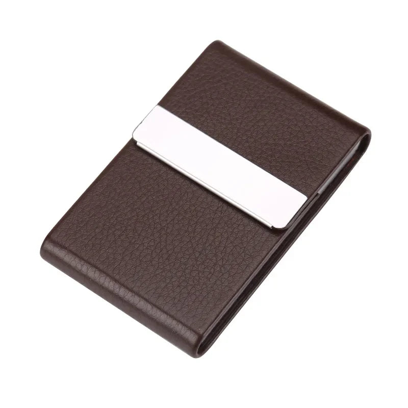 porte cartes simili cuir grainé gris métallisé clips métalliques classique opacité fumeur accessoire tabac