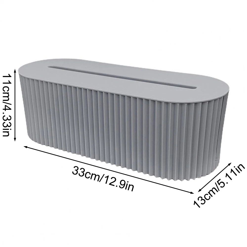 organisateur moderne boîte rectangulaire striée beige clair minimaliste multifonctionnelle rangement électroménager