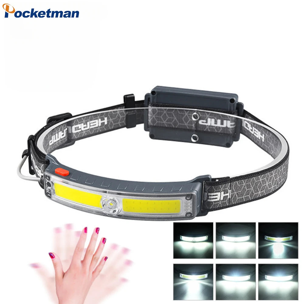 lampe frontale rechargeable led 5w gris noir ceinture ajustable mode pêche étanche 60deg modernisée