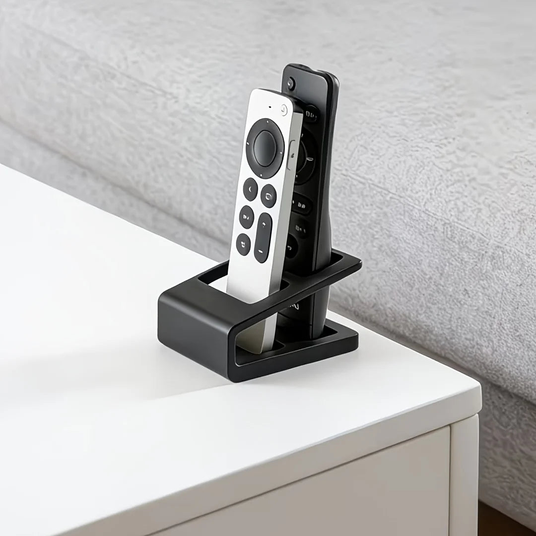 support télécommandes noir moderne rangement respectueux environnement sans fixation tracas organiser téléviseur climatiseur dvd