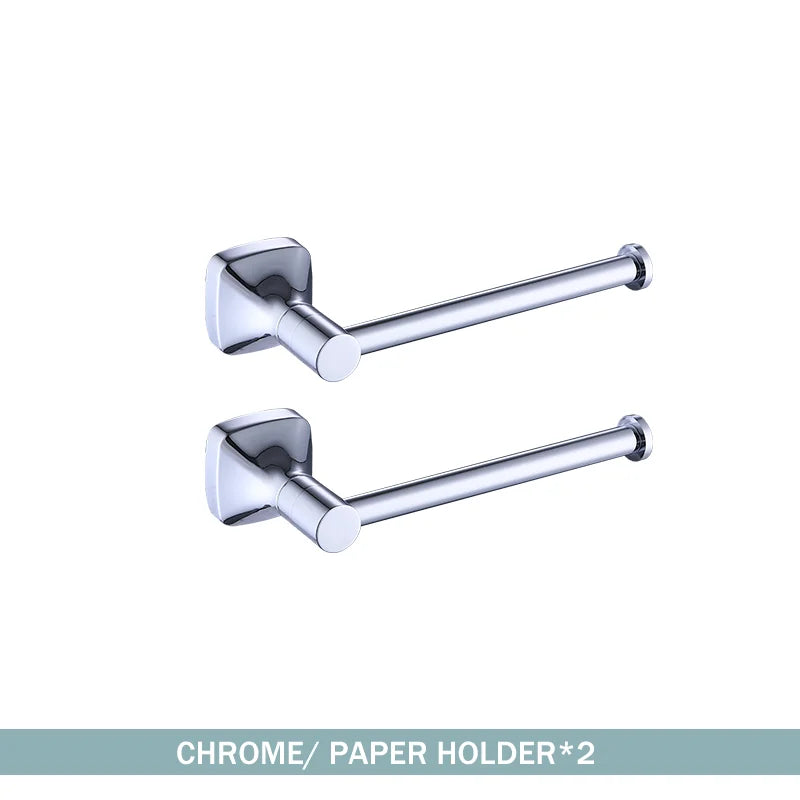 porte serviettes mural chrome vis fixations moderne salle bains accessoire métal lisse