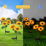 lumières solaires fleurs artificielles jaune vert feuilles pétales moderne décoratifextérieur piquet métallique
