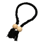ruban fenêtre tissé franges bois vert blanc noir beige moderne rustique 60cm opaques