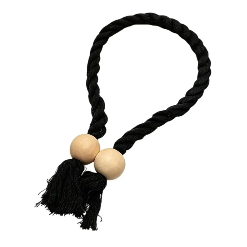 ruban fenêtre tissé franges bois vert blanc noir beige moderne rustique 60cm opaques
