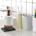 support savon adhésif moderne rayures horizontales gris blanc vert orange bleu opacité