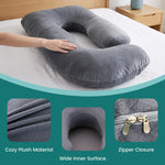 coussin maternité velours doux gris confortable fermeture zip side sleeping allaitement body support lit