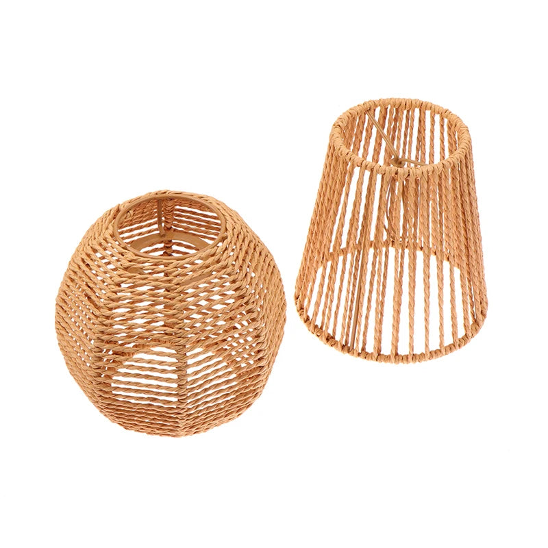 cache lampe boho tressé naturel rustique salon chambre opacité vintage tissé suspendu