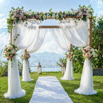 rideau decoration mariage blanc semi transparent 160cm largeur variable romantique echangement