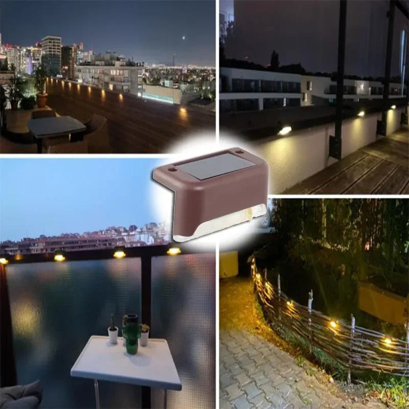 lampe solaire escalier noir marron moderne adhésive led autoinstallation ip65extérieur jardin