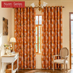 rideaux fleur tulipe orange classique salon polyester moderne floral