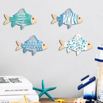 décoration murale marine poissons coquillages étoiles mer nautique rustique moderne