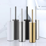 brosse wc inoxydable moderne blanche noire argent or support mural pieds