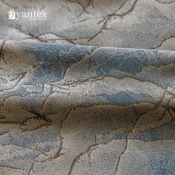 rideau occultant moderne bleu clair gris texture marbrée lignes brunes salon chambre