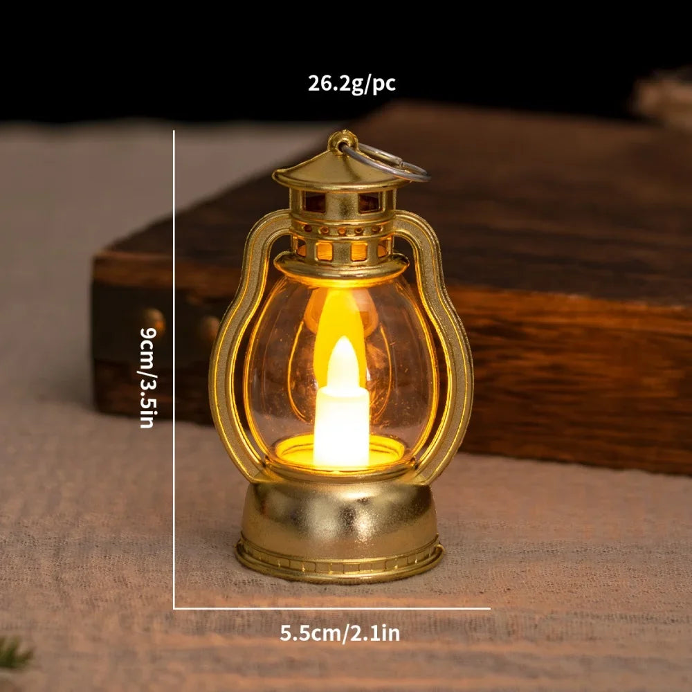 lanterne vintage transparente bougie led ornoements noel anneaux metalliques effet metallique robuste