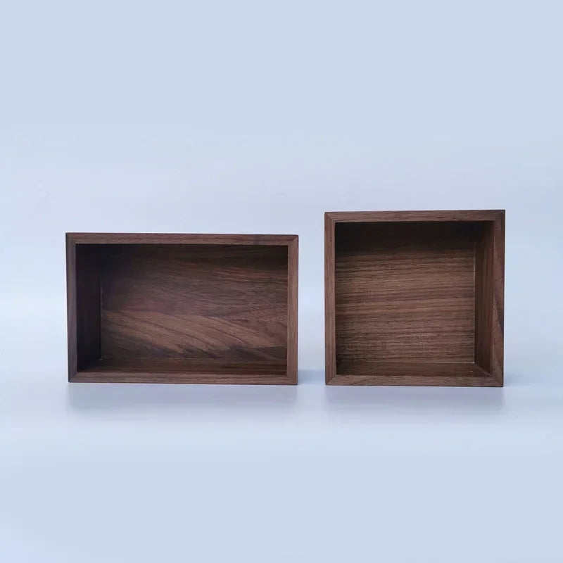 boîtes rangement bois minimaliste boîte cosmétique réutilisable rangement 1kg 1l carré marron naturelle