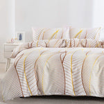 Ensemble housse couette feuille d'or orange