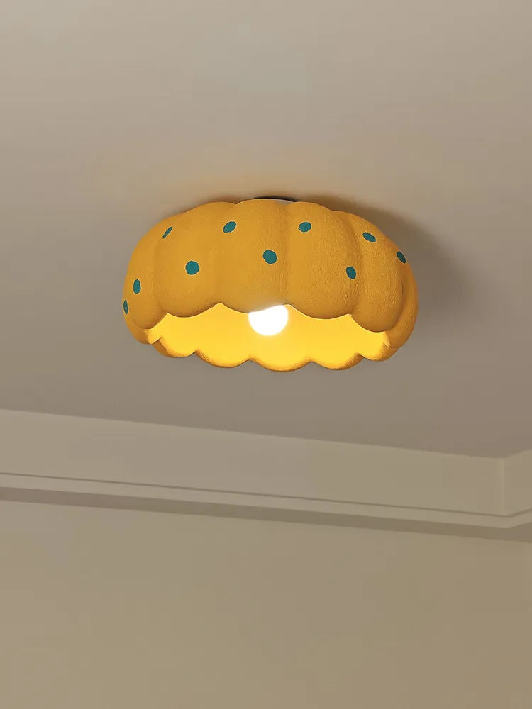 lampe moderne jaune points bleus enfant douce chaleur toucher réglable