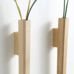 vases muraux bois naturel minimaliste modernes japonais fleurs plantes fixation murale