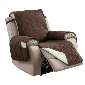housse fauteuil inclinable imperméable motif diamant poche rangement boucles fixation moderne