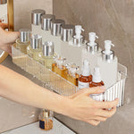 panier rangement mural transparent lignes verticales moderne fixations cosmétiques