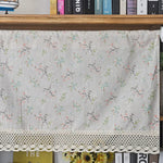 rideau floral fleurs branches polyester beige rose vert noir classique romantique opacité cuisine
