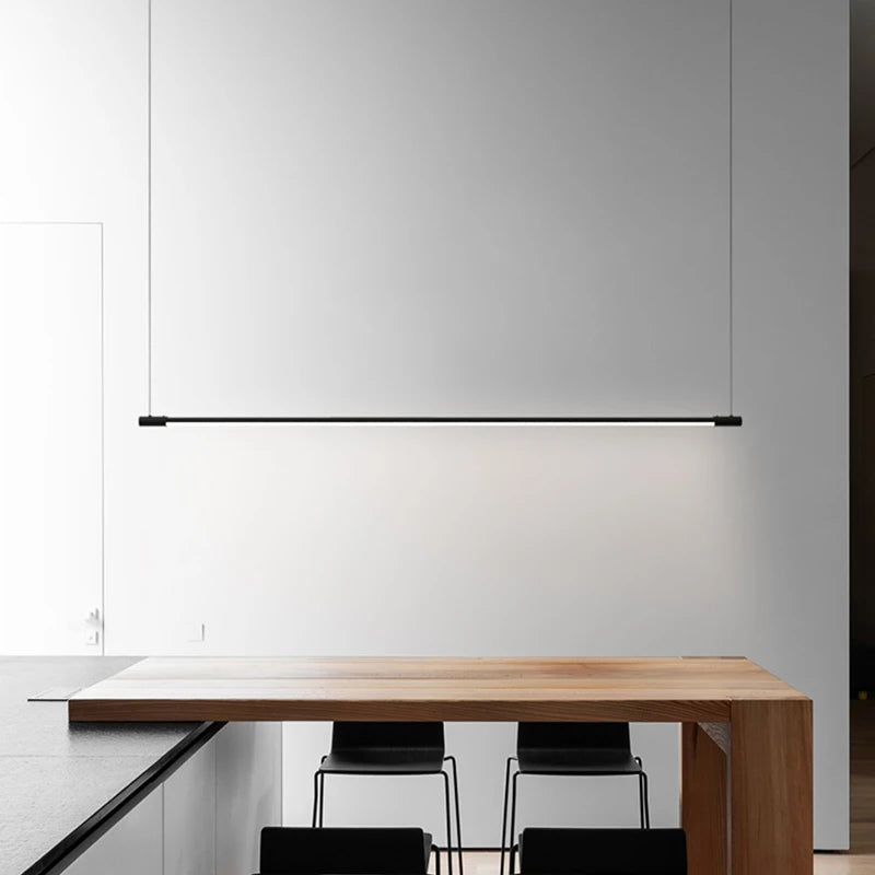 lampe suspendue moderne minimaliste noir blanc lisse mat 120cm adjustable oeilletsflux249 2000v90 260