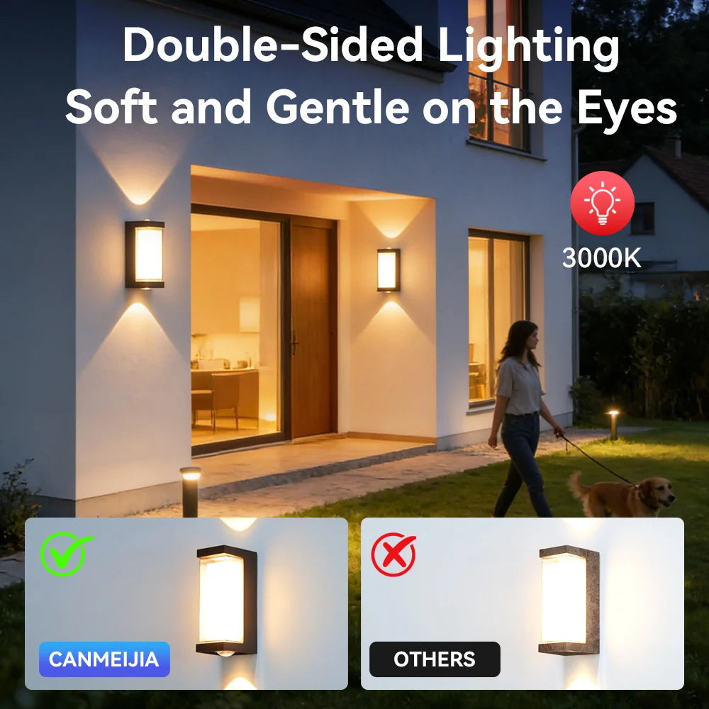 lampe murale extérieure led ip65 moderne noire blanche transparente gouttes d'eau fixée mur