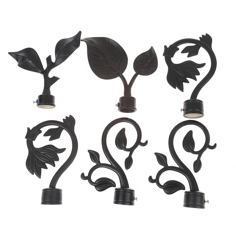 pinces rideaux modernes métal noir motif feuilles stylisées rideaux opaques