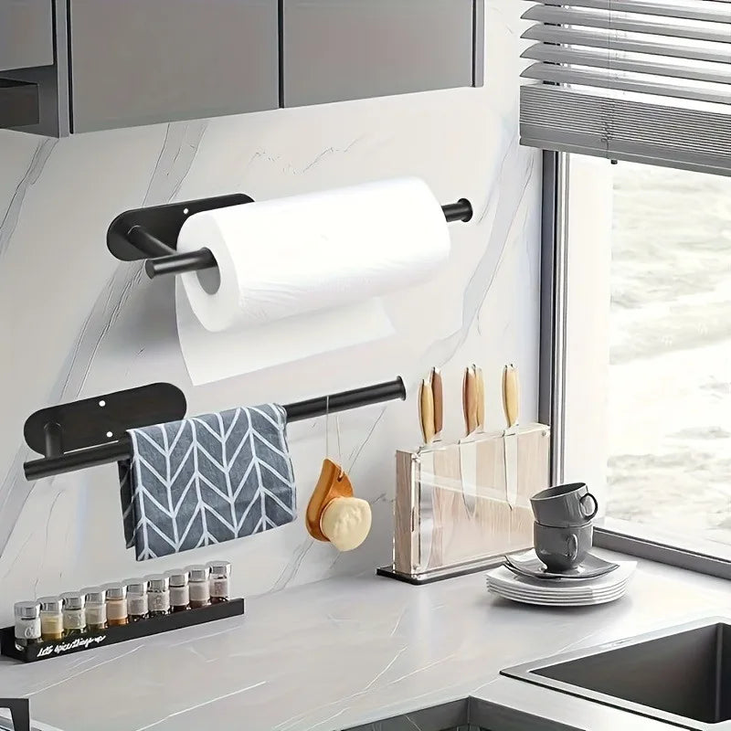 porte serviettes mural noir acier inoxydable moderne papier toilette serviettes ustensiles cuisine