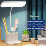 lampe rechargeable moderne pot crayons support smartphone blanc mat étudiants chambre