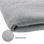 tissu polyester gris clair texture fine moderne bordures franges blancs 1.5x4m lavable machine